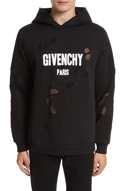 black and pink givenchy hoodie|Givenchy hoodie distressed.